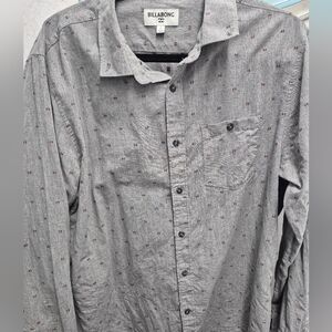 Billabong Men's Gray Button-Down Shirt